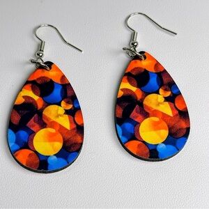 Vibrant Geometric Teardrop Earrings